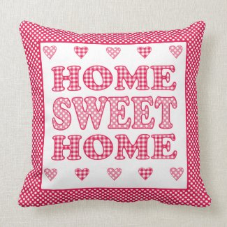 Home Sweet Home Pillow, Red and White Mix'n'Match
