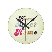 Home Sweet Home Round Wall Clocks