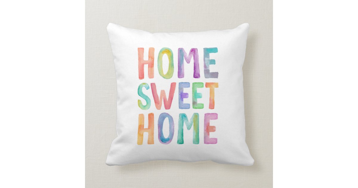 Home Sweet Home Watercolor Pillow Mimogifts Com