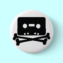 Home Taping Skull Logo Button