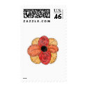 Homeberries Swirly Flower in Orange and Red postage