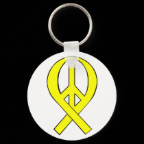 Homecoming Yellow Peace Ribbon keychains