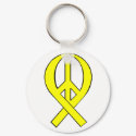 Homecoming Yellow Peace Ribbon keychains