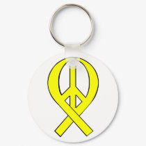 Homecoming Yellow Peace Ribbon keychains