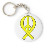Homecoming Yellow Peace Ribbon Key Chains