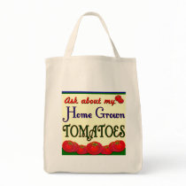 Homegrown Tomato Garden Slogan bags by thegardenpages Homegrown Tomato Garden Slogan bags