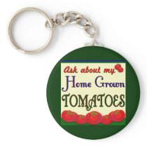 Homegrown Tomato Garden Slogan Keychain