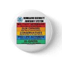Homeland Security Advisory Pinback Buttons