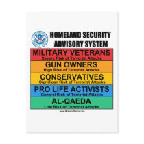 Homeland Security Advisory Post Card