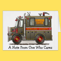 Homeland Security Truck Note Card cards