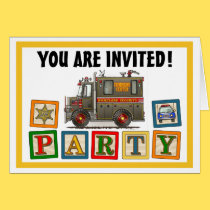 Homeland Security Truck Party Invitation cards
