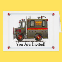 Homeland Security Truck Party Invitation cards