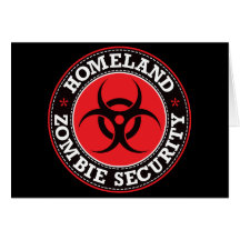 Homeland Zombie Security - Red B Greeting Card