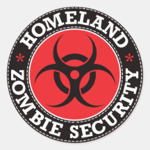 Homeland Zombie Security - Red B Round Stickers
