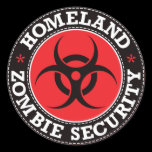 Homeland Zombie Security - Red B Round Stickers