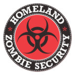 Homeland Zombie Security - Red B Round Stickers