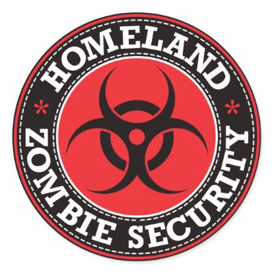 Homeland Zombie Security - Red B Round Stickers