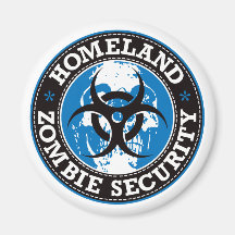 Homeland Zombie Security Skull - Blue Fridge Magnets