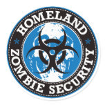Homeland Zombie Security Skull - Blue Round Stickers