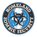 Homeland Zombie Security Skull - Blue stickers