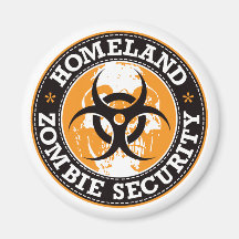 Homeland Zombie Security Skull - Orange Magnet