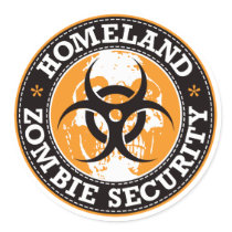 Homeland Zombie Security Skull - Orange stickers