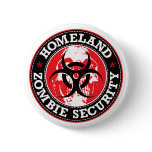 Homeland Zombie Security Skull - Red Button