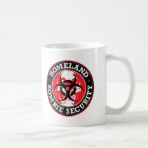 Homeland Zombie Security Skull - Red Coffee Mugs