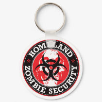 Homeland Zombie Security Skull - Red keychains by visualnewbie Homeland Zombie Security Skull - Red keychains