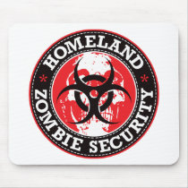 Homeland Zombie Security Skull - Red Mouse Pad