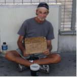 homeless in Vegas Statue Photo Cut Out