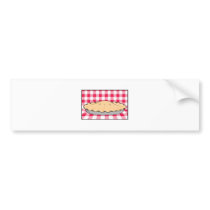 homemade cherry pie on checkered background bumper stickers