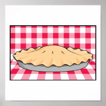 homemade cherry pie on checkered background posters