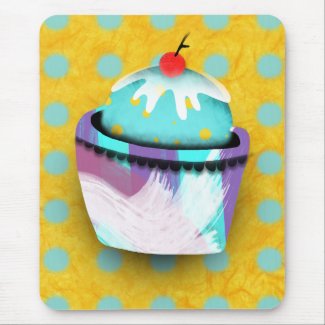 homemade cupcakes candy cherry mint mousepad mousepad