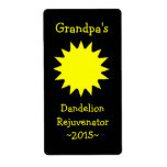Homemade Dandelion Wine Labels