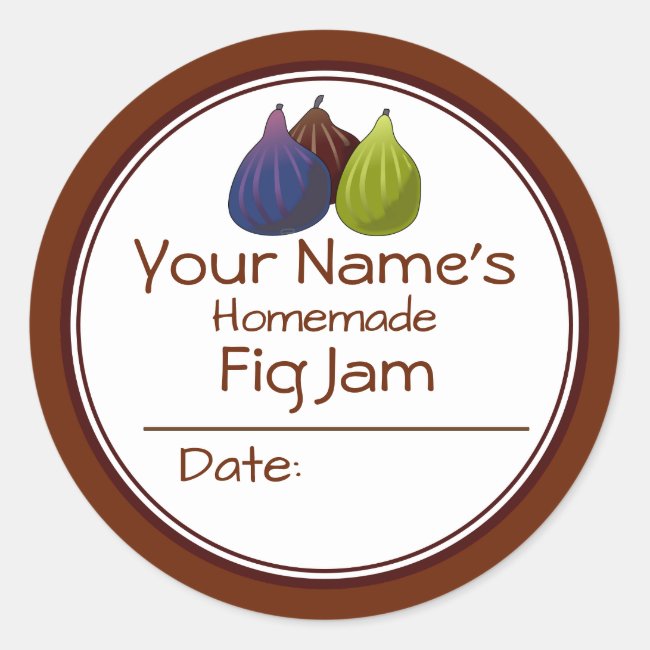 Homemade Fig Jam or Preserves Label Customizable
