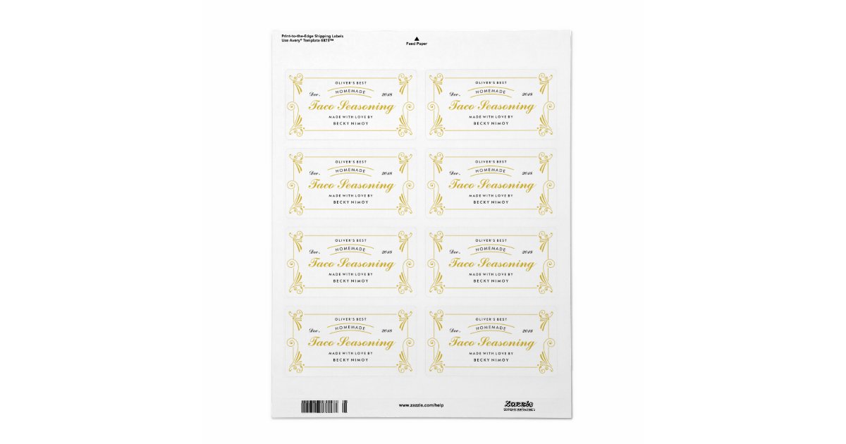 Homemade Food Labels Baked Goods, Condiments Zazzle