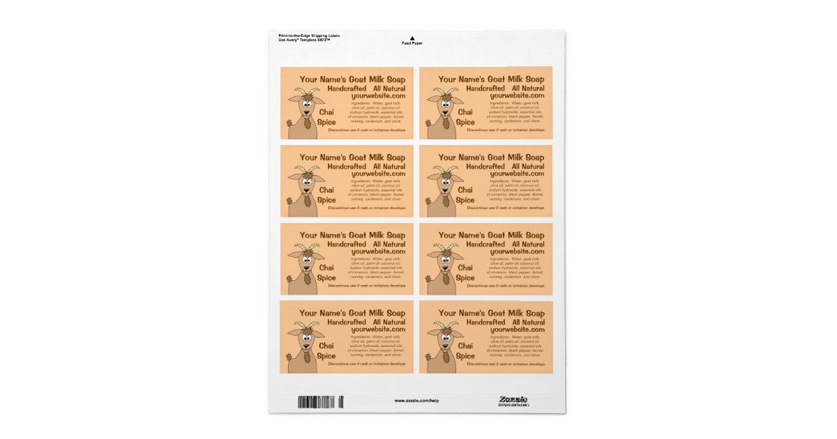 Homemade Goat Milk Soap Labels Design Template | Zazzle