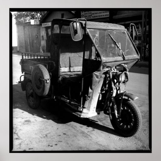 Homemade motorbike pickup print