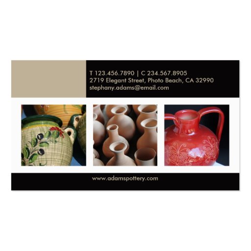 Homemade Pottery Craft Custom Photo Business Card (back side)