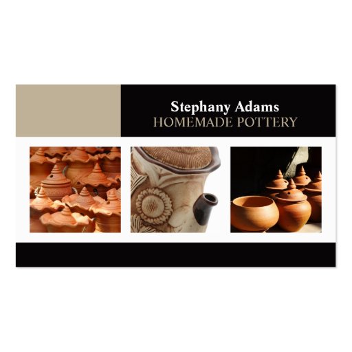 Homemade Pottery Craft Custom Photo Business Card