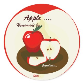 Homemade Red Apple label sticker