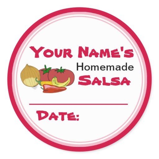 Homemade Salsa Canning Jar Lid Labels Stickers Round Stickers Zazzle