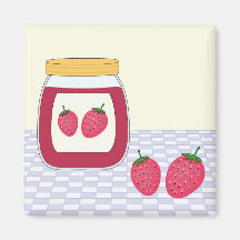 Homemade Strawberry Jam Refrigerator Magnets