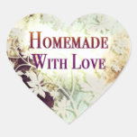 Homemade With Love heart stickers (naturals)