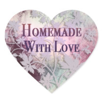 Homemade With Love heart stickers (pinks) stickers