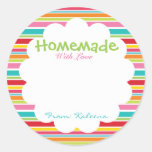 Homemade With Love Rainbow Round Stickers