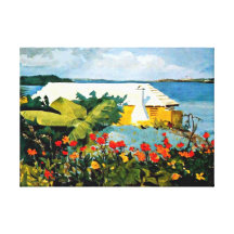 Homer: Flower Garden and Bungalow Stretched Canvas Print