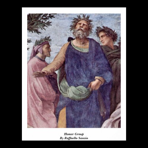 Homer Group By Raffaello Sanzio Print