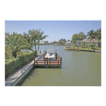 Homes and docks on canal Marco Island Florida Photograph
